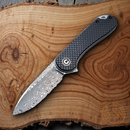 Civivi Elementum Folding Knife 3" Damascus Steel Blade G10 w/CF Overlay Handle