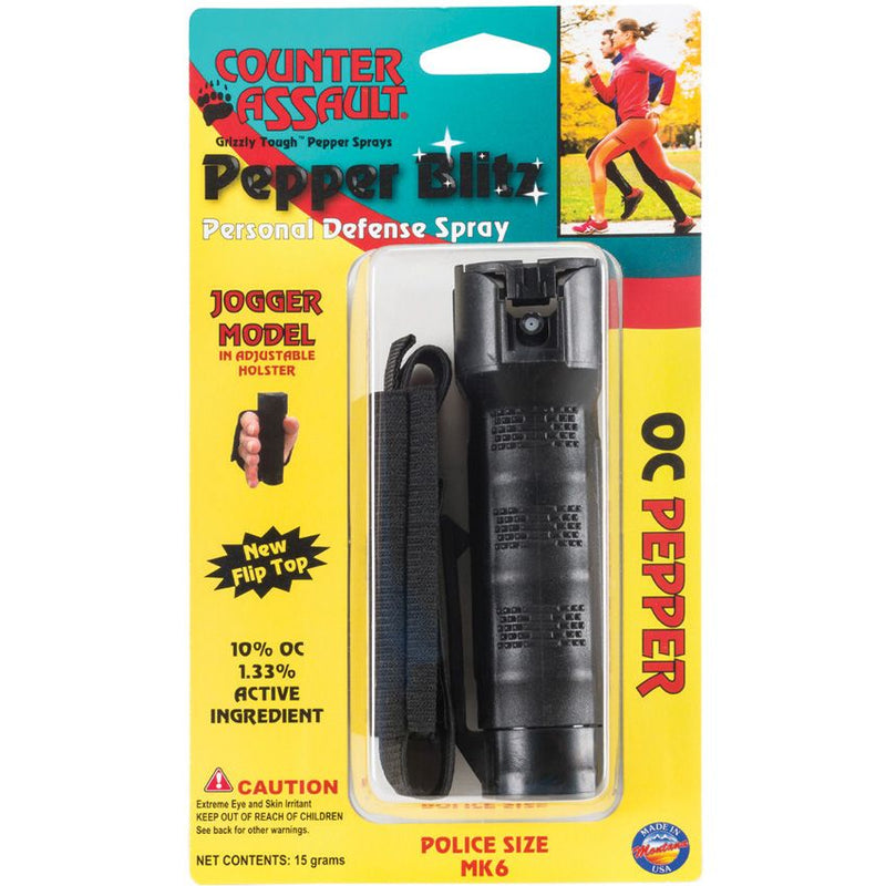 Counter Assault Police Jogger Pepper Spray 10-14 Feet Stream With 8-10 Short Bursts Hard Case 7002 -Counter Assault - Survivor Hand Precision Knives & Outdoor Gear Store