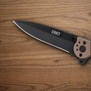 CRKT M16 03 Folding Knifes 3.5" 12C27 Steel Blade Bronze Stainless Handle