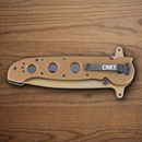 CRKT M21 Folding Knife 3.88" 8Cr14MoV Steel Blade Tan G10 Handle