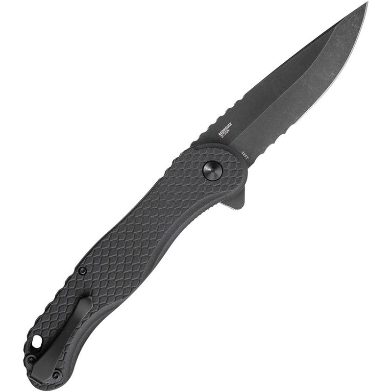 CRKT Taco Viper Liner Folding Knife 4.25" Veff Serrated 1.4116 Steel Extended Tang Blade Black GRN Handle 2267 -CRKT - Survivor Hand Precision Knives & Outdoor Gear Store