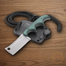 CRKT Minimalist Cleaver Fixed Knife 2.13" 5Cr15MoV Steel Blade Green/Black resin Handle