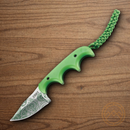 CRKT Minimalist Gears Bowie Fixed Knife 2.13" 8Cr13MoV Steel Blade Green polypropylene Handle