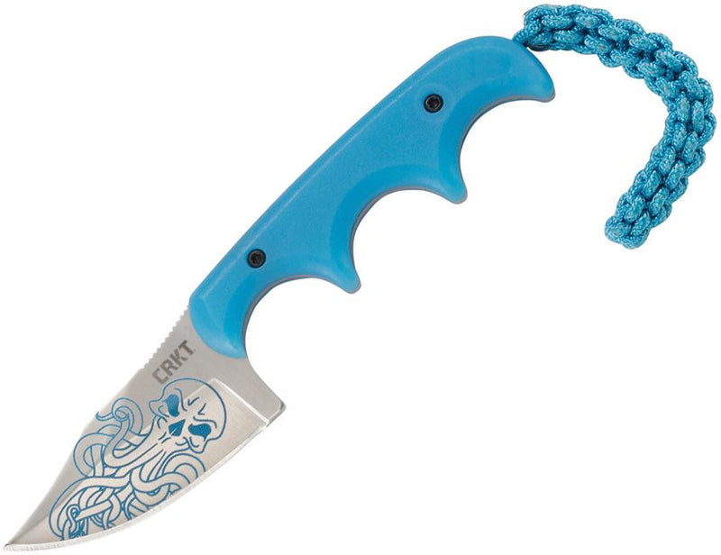 CRKT Minimalist Bowie Cthulhu Fixed Knife 2.13" 8Cr13MoV Steel Blade Blue Finger Grooved Thermoplastic Handle 2387O -CRKT - Survivor Hand Precision Knives & Outdoor Gear Store