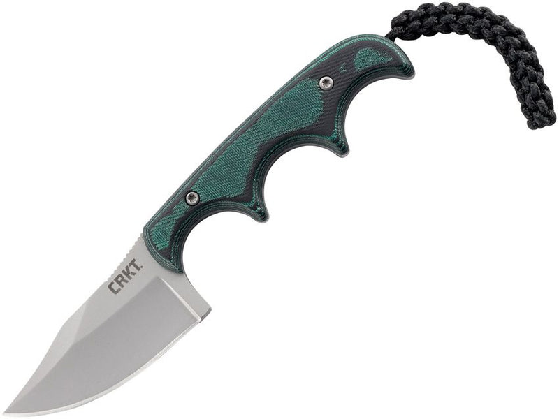 CRKT Folts Minimalist Bowie Fixed Knife 2" 5Cr15MoV Steel Clip Point Blade Green Micarta Handle 2387 -CRKT - Survivor Hand Precision Knives & Outdoor Gear Store