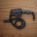 CRKT Folts Minimalist Bowie Fixed Knife 2" 5Cr15MoV Steel Blade Green Micarta Handle