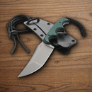 CRKT Minimalist Katana Fixed Knife 3.5" 8Cr13MoV Steel Blade Green Resin Handle