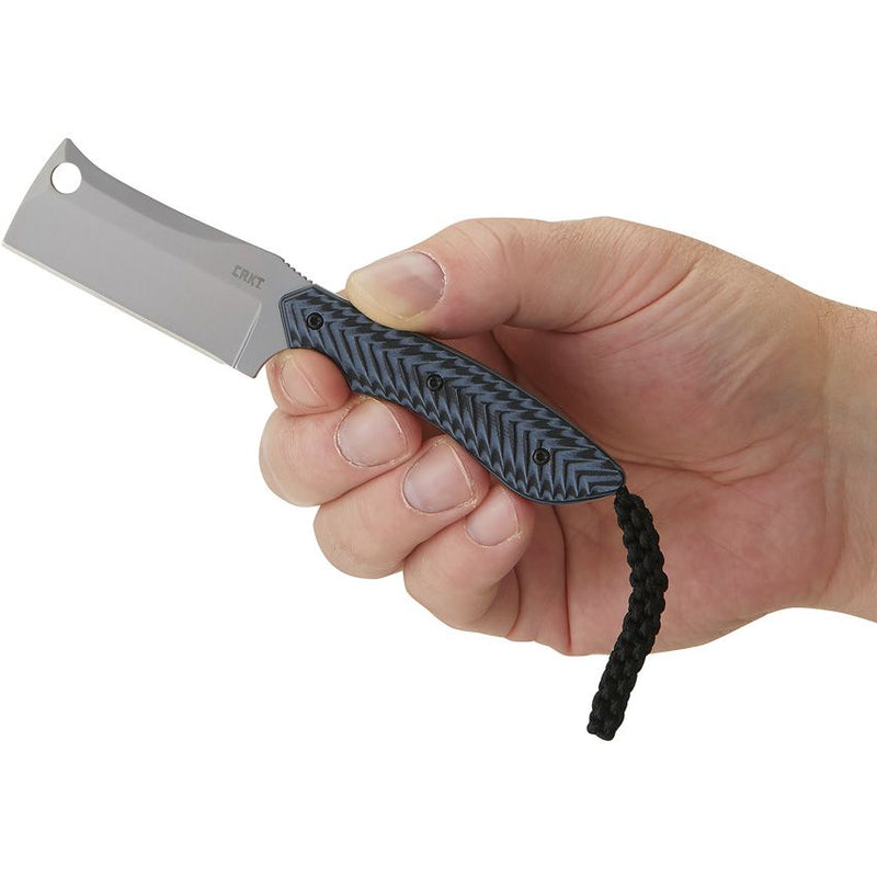 CRKT S.P.E.C. Fixed Knife 2.5" 8Cr13MoV Steel Full Tang Cleaver Style Blade Black And Blue Textured G10 Handle 2398 -CRKT - Survivor Hand Precision Knives & Outdoor Gear Store