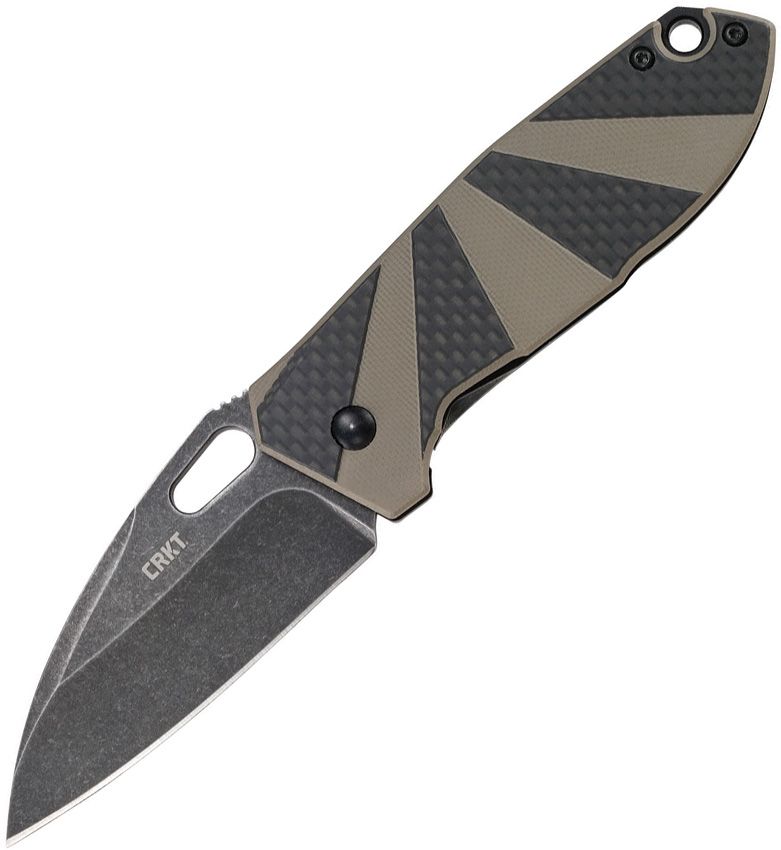 CRKT Heron Framelock Folding Knife 3" 8Cr14MoV Steel Blade Tan G10 With Carbon Fiber Inlay / Black Stainless Steel Back Handle 2440 -CRKT - Survivor Hand Precision Knives & Outdoor Gear Store