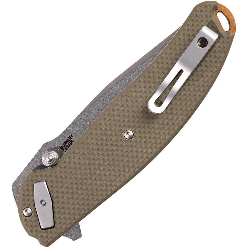 CRKT Butte Deadbolt Lock A/O Folding Knife 3.38" D2 Tool Steel Extended Tang Blade OD Green G10 Handle 2471 -CRKT - Survivor Hand Precision Knives & Outdoor Gear Store