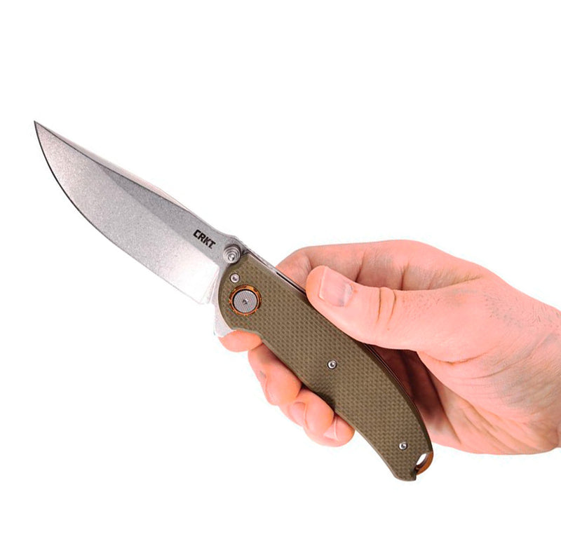 CRKT Butte Deadbolt Lock A/O Folding Knife 3.38" D2 Tool Steel Extended Tang Blade OD Green G10 Handle 2471 -CRKT - Survivor Hand Precision Knives & Outdoor Gear Store