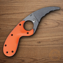 CRKT Bear Claw Fixed Knife 2.38" AUS-8 Steel Blade Orange GRN Handle