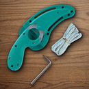 CRTK Bear Claw Fixed Knife 2.38" AUS-8 Steel Blade Teal GRN Handle