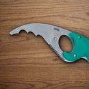 CRTK Bear Claw Fixed Knife 2.38" AUS-8 Steel Blade Teal GRN Handle
