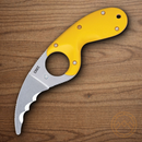 CRTK Bear Claw Fixed Knife 2.38" AUS-8 Steel Blade Yellow GRN Handle