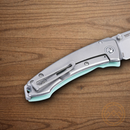 CRTK Tuna Compact Folding Knife 2.75" 14C28N Steel Blade Aqua Blue G10 Handle