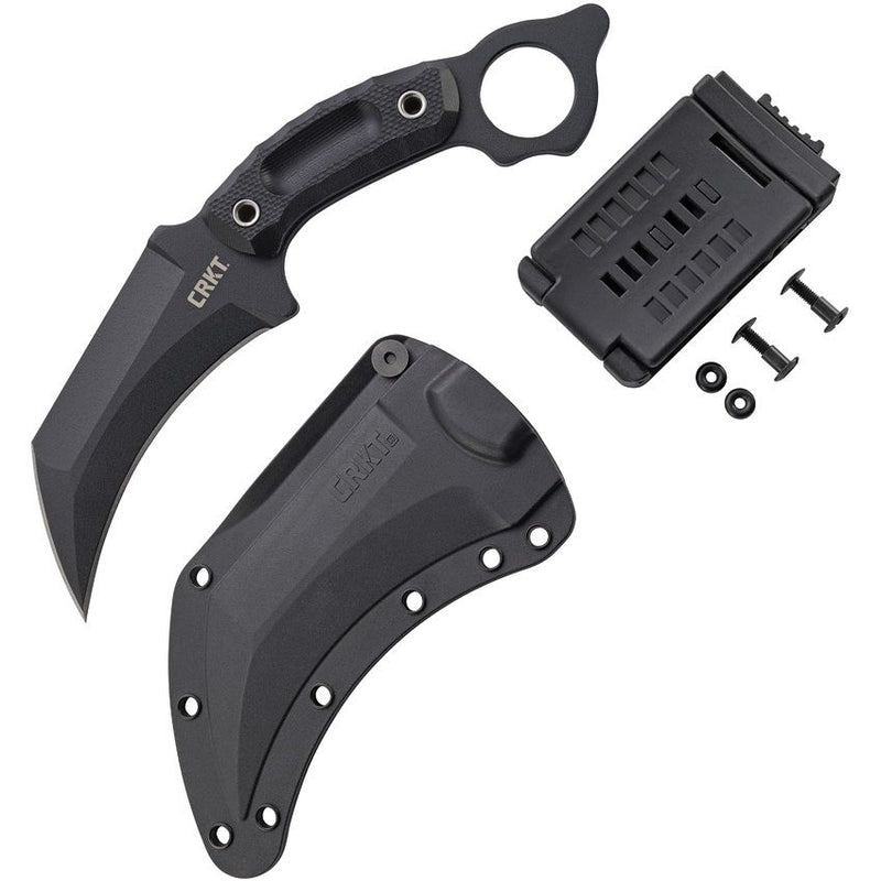 CRKT Du Hoc Fixed Knife 5" Black Powder Coated SK5 Carbon Steel Full / Extended Tang Karambit Blade G10 Handle 2630 -CRKT - Survivor Hand Precision Knives & Outdoor Gear Store