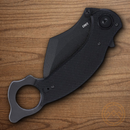 CRTK Du Hoc Folding Knife 3.63" D2 Tool Steel Blade Black G10 Handle