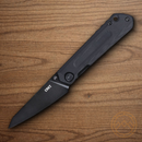 CRTK Straight Folding Knife 2.5" D2 Tool Steel Blade Black G10 Handle