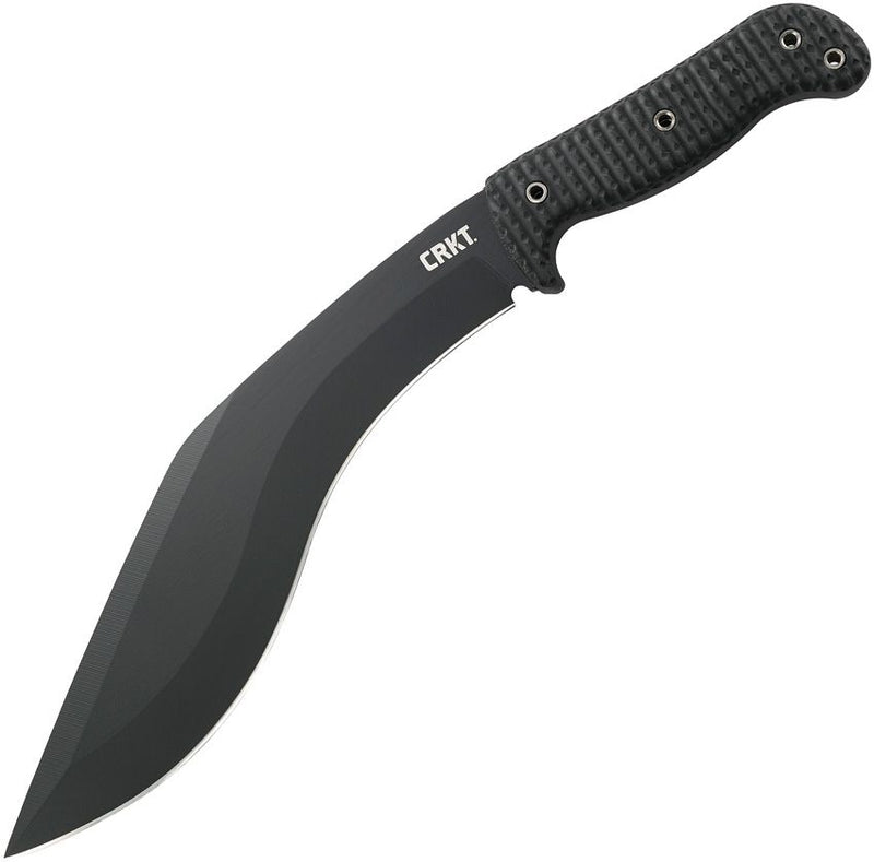 CRKT KUK Fixed Machete 10.63" Black Powder Coated 65Mn Steel Full Tang Kukri Style Blade Black GRN Handle 2742 -CRKT - Survivor Hand Precision Knives & Outdoor Gear Store