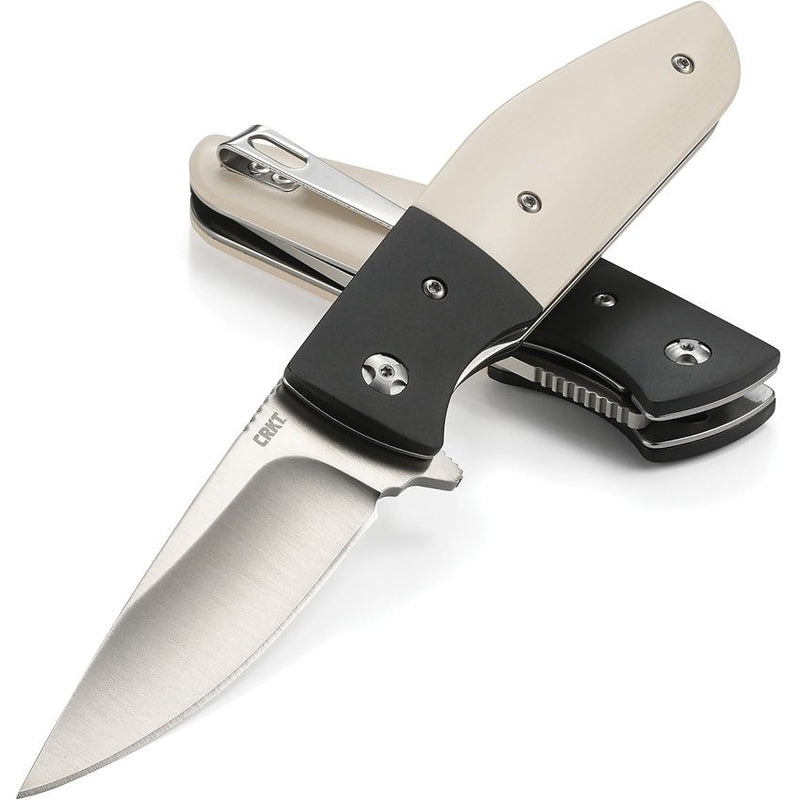 CRKT Curfew Linerlock A/O Folding Knife 3.13" 8Cr13MoV Steel Extended Tang Blade White Resin Infused Fiber / Black Aluminum Handle 2867 -CRKT - Survivor Hand Precision Knives & Outdoor Gear Store