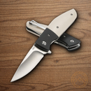 CRTK Curfew Folding Knife 3.13" 8Cr13MoV Steel Blade Black/White Aluminum/Resin Handle