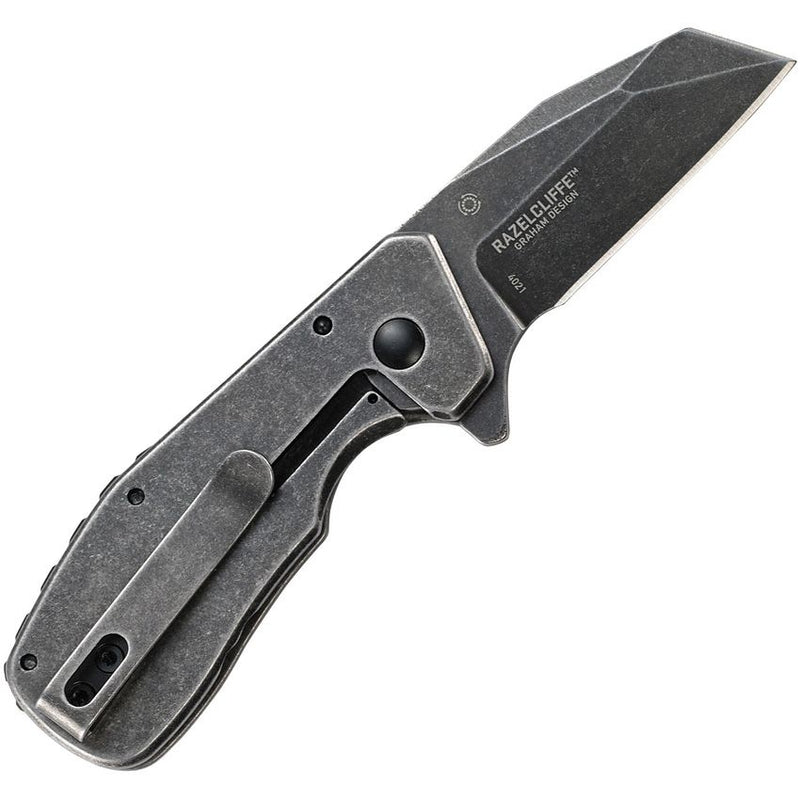 CRKT Razelcliffe Compact Framelock Folding Knife 2.13" 8Cr13MoV Steel Extended Tang Blade Black Stainless Steel Handle 4021 -CRKT - Survivor Hand Precision Knives & Outdoor Gear Store