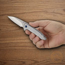 CRKT Delineation Folding Knife 3" 8Cr13MoV Steel Blade Silver Stainless Handle