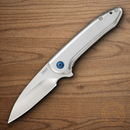 CRKT Delineation Folding Knife 3" 8Cr13MoV Steel Blade Silver Stainless Handle