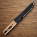 CRKT Bamboozled Folding Knife 3.38" D2 Tool Steel Blade Tan G10 Handle