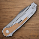 CRKT Padawan Folding Knife 3" 14C28N Sandvik Steel Blade Brown Micarta/Stainless Handle