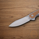 CRKT Padawan Folding Knife 3" 14C28N Sandvik Steel Blade Brown Micarta/Stainless Handle