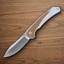 CRKT Padawan Folding Knife 3" 14C28N Sandvik Steel Blade Brown Micarta/Stainless Handle