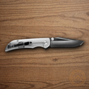 CRKT Oxcart Folding Knife 3" AUS-8  Steel Blade Gray Stainless Handle