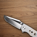 CRKT Oxcart Folding Knife 3" AUS-8  Steel Blade Gray Stainless Handle