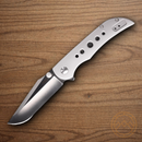 CRKT Oxcart Folding Knife 3" AUS-8  Steel Blade Gray Stainless Handle