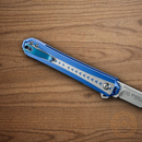 CRKT Stickler Folding Knife 3.38" 12C27 Sandvik Steel Blade Blue/Silver Aluminum Handle