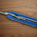 CRKT Stickler Folding Knife 3.38" 12C27 Sandvik Steel Blade Blue/Silver Aluminum Handle