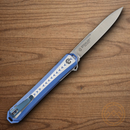 CRKT Stickler Folding Knife 3.38" 12C27 Sandvik Steel Blade Blue/Silver Aluminum Handle