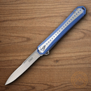 CRKT Stickler Folding Knife 3.38" 12C27 Sandvik Steel Blade Blue/Silver Aluminum Handle