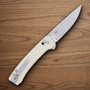 CRKT Q Compact Folding Knife 3" 14C28N Sandvik Steel Blade White Nylon Handle