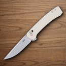 CRKT Q Compact Folding Knife 3" 14C28N Sandvik Steel Blade White Nylon Handle