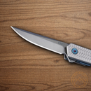 CRKT CEO Folding Knife 2.25" 12C27 Sandvik Steel Blade Silver Aluminum Handle