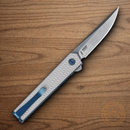 CRKT CEO Folding Knife 2.25" 12C27 Sandvik Steel Blade Silver Aluminum Handle