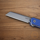 CRKT CEO Folding Knife 2.25" 12C27 Sandvik Steel Blade Blue Aluminum Handle