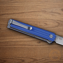 CRKT CEO Folding Knife 2.25" 12C27 Sandvik Steel Blade Blue Aluminum Handle
