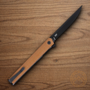 CRKT CEO Folding Knife 3.38" AUS-8 Steel Blade Brown GRN Handle