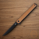 CRKT CEO Folding Knife 3.38" AUS-8 Steel Blade Brown GRN Handle