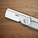 CRKT Box Key Folding Knife 1.25" 12C27 Sandvik Steel Blade Stonewash Stainless Handle