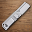CRKT Box Key Folding Knife 1.25" 12C27 Sandvik Steel Blade Stonewash Stainless Handle